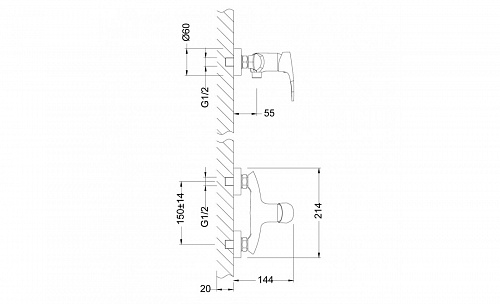 Смеситель д/душа "Linara" (LM0403C) 35 мм  LEMARK ВЫГОДА!!