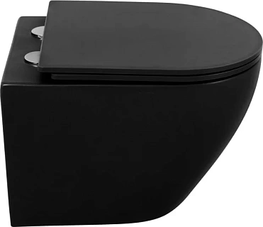 Унитаз подвесной Belbagno "COLORATO" безободк. сид.м/л черный матовый  (BB062CHR-MB+BB062SC-MB)