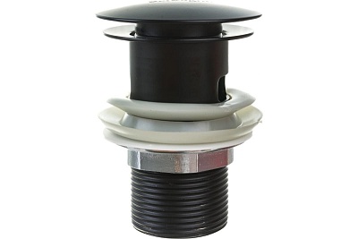 Донный клапан ЧЕРНЫЙ с переливом BB-SAT-NERO