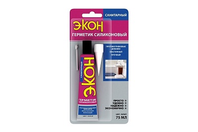 Герметик ЭКОН силикон. САНИТАР. (бел) 70мл/24 (3002430)