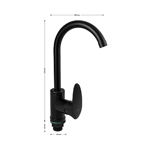 BRIMIX - Смеситель кухонный , шаровый АБС пластик ЧЕРНЫЙ (код: 5922)