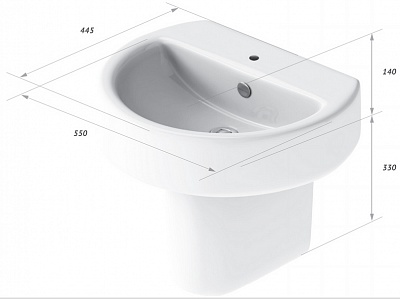 Умывальник с полупьед."SL Best-55 Color  Sea"  (Самара) 