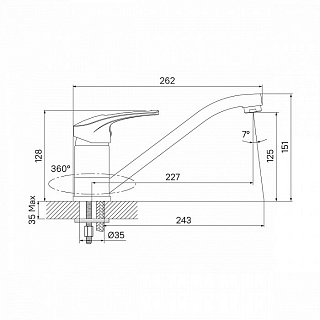 Смеситель для кухни Carlow Plus, IDDIS, CRPSB00i05