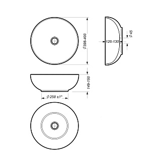 Умывальник накладной "ART Slim" бел. (Самара) 