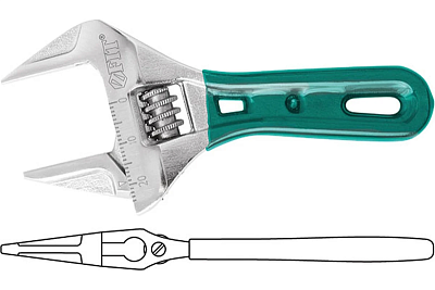 Ключ разводной FIT 115мм",24мм (70211) SlimWide Compact укороченные