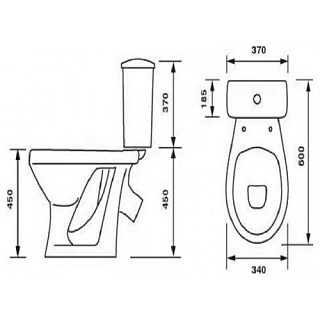 Унитаз-комп "Персона" белый  Стандарт  высота чаши 45см   (Ст.Оскол )