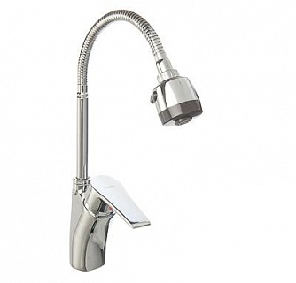 Смеситель д/кухни Solone (EZA4-C090)  бок. гибкий излив нерж.