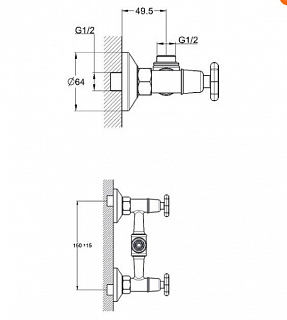 Смеситель д/душевой кабины Solone (JIK5-A102-А) кер.