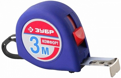 Рулетка 3м  корпус с резиновым напылением (34016-3) ЗУБР ВЫГОДА