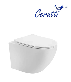 Унитаз подвесной Cerutti  SPA "ORLTER Aria PP" безободковый сид.абс-пластик с м/лифт CT10571 АКЦИЯ!!
