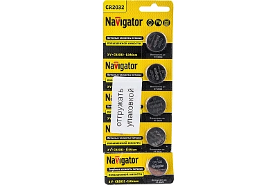 Элемент питания литиевый CR2032 94 765 NBT-CR2032-BP5 Navigator 94765