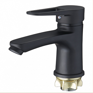 Смеситель д/раковины G-lauf (NUD1-A045YB) ЧЕРНЫЙ МАТ.гайка ф35 