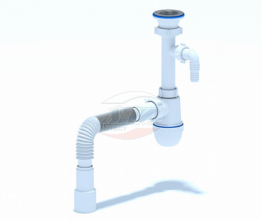 Сифон 1 1/2х40 бутылочный с отв на ст/м, с гофрой Ани пласт С0315 (30)