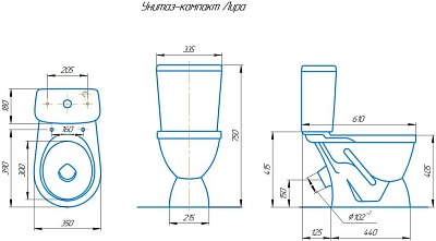 Унитаз-комп "Лира" декор коричн. (КСФ) 