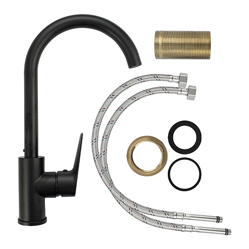 MAGNUS Смеситель д/кухни, черный код: 8754 снят с производства