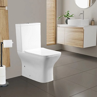 Унитаз-компакт Cerutti SPA "ELLEROS" безободковый сид.дюропл. м/лифт CT10093  АКЦИЯ!!