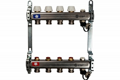 Коллектор 4-вых. нерж.ст. без расходомер. (SMS 0932 000004) STOUT  