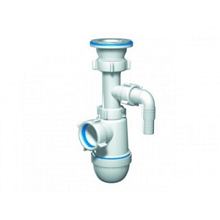 Сифон 1 1/2х40 бутылочный с отв на ст/м,  Ани пласт С0300 (45)