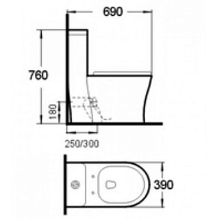 Унитаз моноблок 800-2011D MELANA
