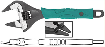 Ключ разводной Карат 200мм/39мм (70202) FIT ультратонкие губки, увелич захват