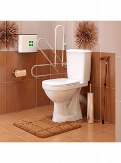 Унитаз-комп "Персона" белый  Стандарт с поручнем  (высота чаши 45см) (Ст.Оскол )