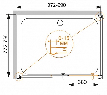 ДУШЕВОЙ УГОЛОК CEZARES PRATICO-AH-1 100/80-C-Cr