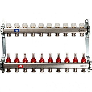 Коллектор 10-вых. нерж.ст. с расходомер. (SMS 0917 000010) STOUT