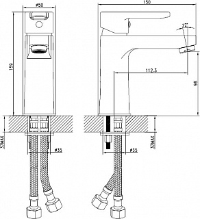 Смеситель для умывальника, Sena, IDDIS, SENSB00i01