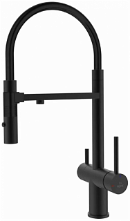 Смеситель д/кухни ROSE под фильтр с гибким изливом черный R958H