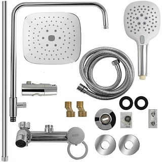 BRIMIX Душ.система хром с белыми лейками (3075)