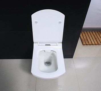 Унитаз подвесной Belbagno "CARINA" безободк. с сид. м/л (ВB514CHR + BB1077SC) 