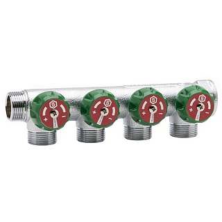 Коллектор регулирующий 3/4", 4 отвода 3/4"EK (SMB-6850-343404) STOUT