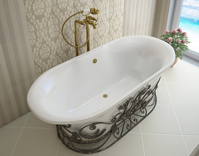 Ванна литьевой мрамор Эстет Лаура,170х70 + ножки