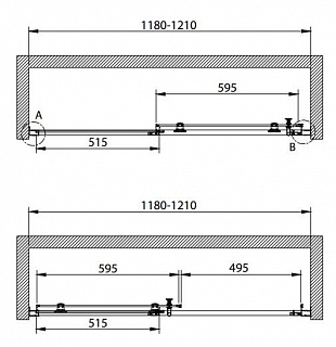 ДУШЕВАЯ ДВЕРЬ CEZARES ECO-O-BF-1-120-C-NERO 120-C-NERO