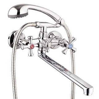 Смеситель д/ванны G-lauf (QFR7-C827/605/722) крест кер., шар.перекл. плоский излив