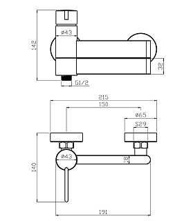 Смеситель д/ванны PERS  картридж d35, дайвотер 35-05P ARGO 41948