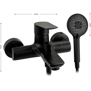 MAGNUS Смеситель д/ванны, ЧЕРНЫЙ код: 8710