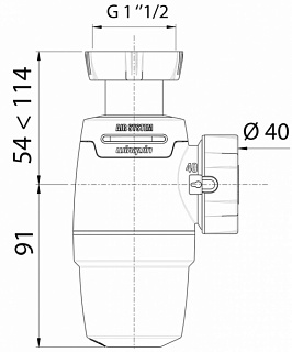 Сифон NEO AIR  1½ х 40 мм без выпуска 30987073