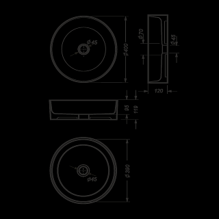 Умывальник накладной "BEST Slim" бел. (Самара) 