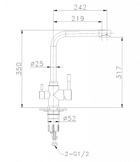 Смеситель д/кухни "EXPERT" (5060S) под фильтр LEMARK 