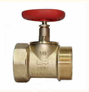 Вентиль пожарный прямой КПЛП 50-1 Ду-50, Ру-16 муфта/цапка