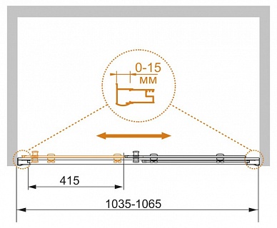 ДУШЕВАЯ ДВЕРЬ В ПРОЕМ CEZARES PRATICO-BF-1 105-C-Cr