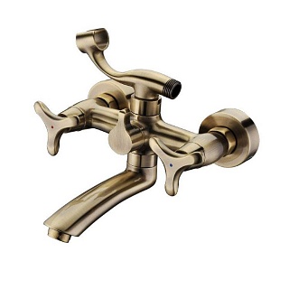 Смес д/ванны Kaiser Trio кер.излив 15см (57122-1) бронза