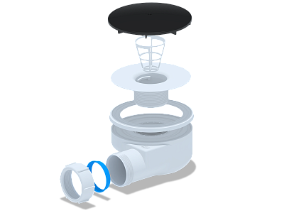 Сифон для душевого поддона 1 1/2" 90,  53 мм ЧЕРНЫЙ Ани пласт E350BL (6)