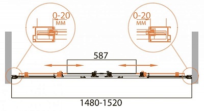 ШТОРКА НА ВАННУ CEZARES RELAX-VF-2 150/145-P-Bi
