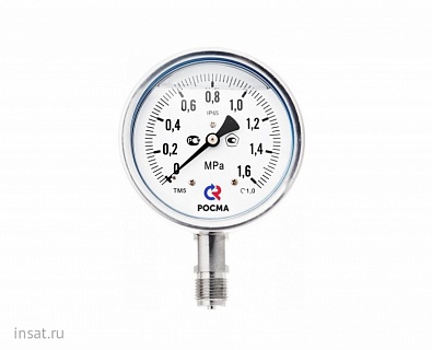Манометр  0...25 bar (2,5МРа), ТМ-521Р.00 (100мм, G 1/2, кл. точ.1,0) (РОСМА) NH3 серия 21(12656)