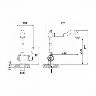 Смеситель для кухни, Oldie, IDDIS, OLDSBL0i05