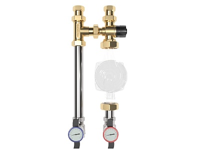 Насосная группа NGSS-20CTS (нерж., ¾″, 90 мм, термост. смеситель ESBE VTA 321, 20-43℃), без насоса