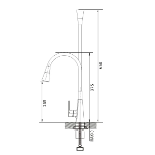 Смеситель д/кухни SHEVANIK гибкий излив оружейная сталь S543T-3