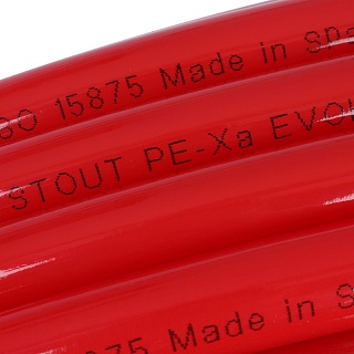 Труба PEX-а 20х2,0 SPX-0002-502020 сш.полиэтилен с кислор. слоем, крас. (500м бухта) STOUT